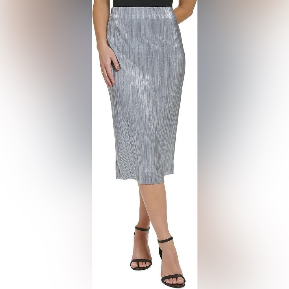 Calvin Klein Women’s Pleated Metallic midi Skirt